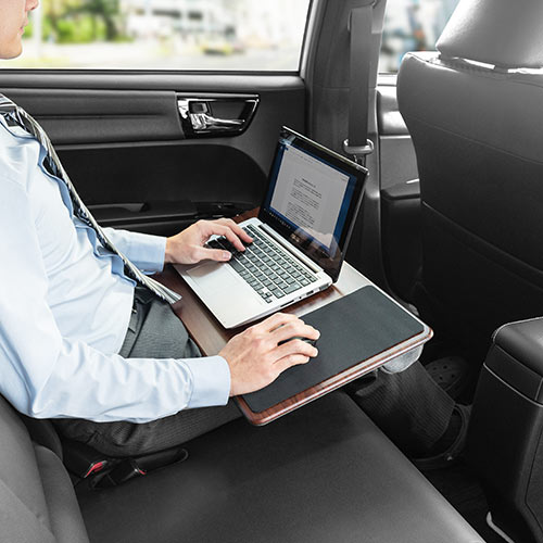 クッションテーブル（膝上・ノートパソコン・タブレット・ラップトップテーブル・木目・ワイド・マウスパッド）