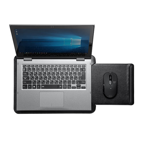 ひざ上テーブル（ノートパソコン・タブレット・マウスパッド内蔵・13.3インチ・ラップトップテーブル・PVC張り・ブラック）