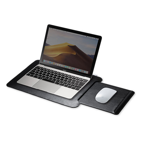 ひざ上テーブル（ノートパソコン・タブレット・マウスパッド内蔵・13.3インチ・ラップトップテーブル・PVC張り・ブラック）