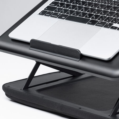 クッションテーブル（パソコンスタンド・膝上テーブル・タブレットスタンド・上下昇降・高さ変更可能・マウスパッド付・メッシュクッション）