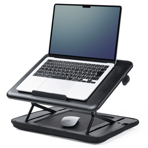 クッションテーブル（パソコンスタンド・膝上テーブル・タブレットスタンド・上下昇降・高さ変更可能・マウスパッド付・メッシュクッション）