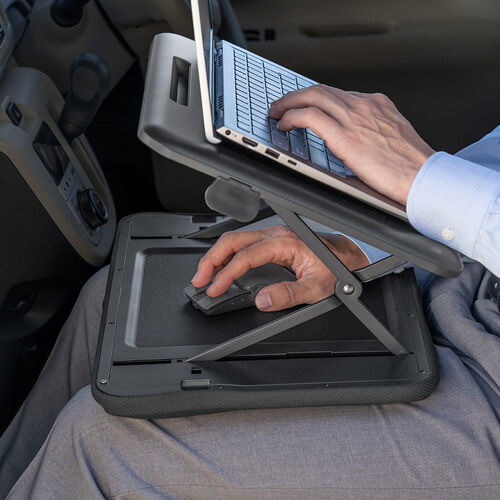 クッションテーブル（パソコンスタンド・膝上テーブル・タブレットスタンド・上下昇降・高さ変更可能・マウスパッド付・メッシュクッション）