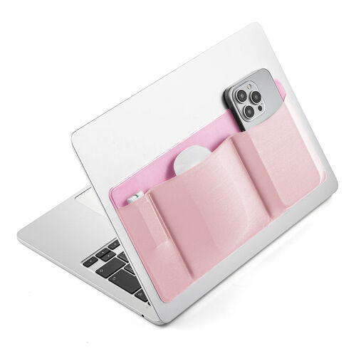 ノートパソコン収納（バッグ・オーガナイザー・貼り付け・マウス・ケーブル・収納・ピンク）