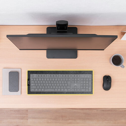 デスクマット（静音マット・キーボードマット・フェルトマット・幅約47cm・フルキーボード・静音・メカニカルキーボード・すべり止め・グレー）