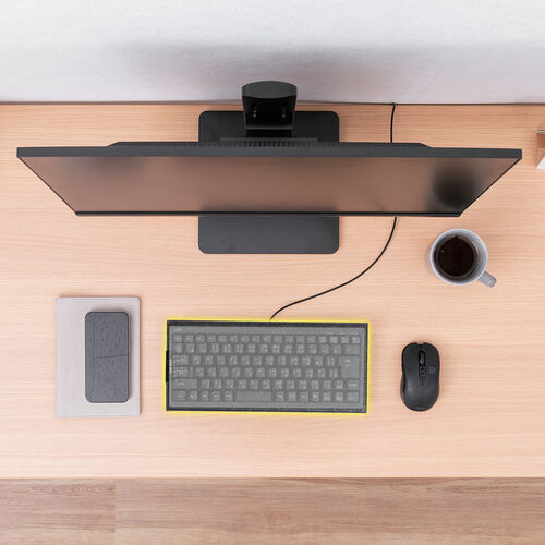 デスクマット（静音マット・キーボードマット・フェルトマット・幅約32cm・テンキーレスキーボード・静音・メカニカルキーボード・すべり止め・グレー）