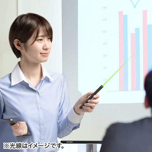 レーザーポインター（グリーンレーザー・ポインター・PSCマーク認証・クリップ付き・乾電池式） EZ2-LPP042 サンワサプライ