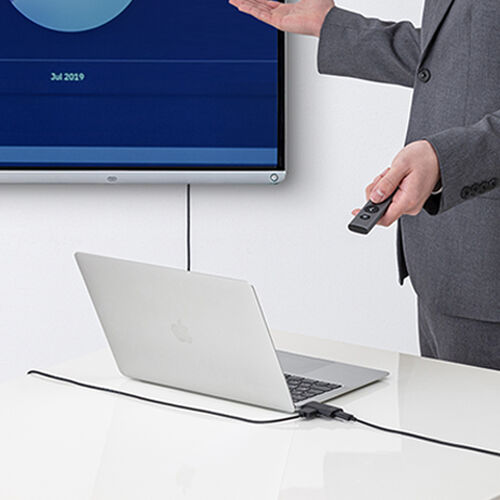 ワイヤレスプレゼンター（3-in-1ハブレシーバー・プレゼン・ポインター・USB-C充電式・HDMI変換アダプタ・デジタルレーザー・無線・オンライン会議対応）