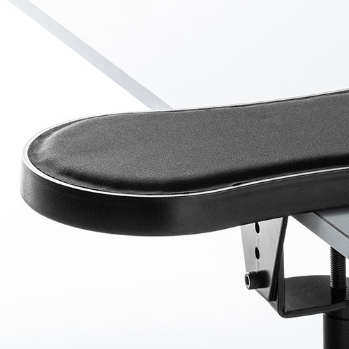 【アウトレット・中古・セール】マウステーブル（スライド式・パソコン・マウス・キーボード・肘置き・リストレスト・エルゴノミクス・クランプ取り付け・360度回転・ブラック）