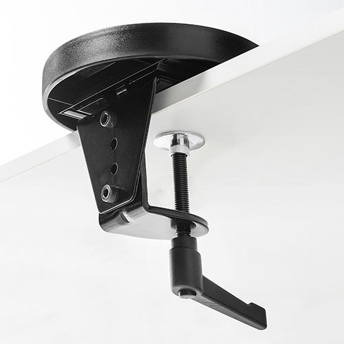 【アウトレット・中古・セール】マウステーブル（スライド式・パソコン・マウス・キーボード・肘置き・リストレスト・エルゴノミクス・クランプ取り付け・360度回転・ブラック）