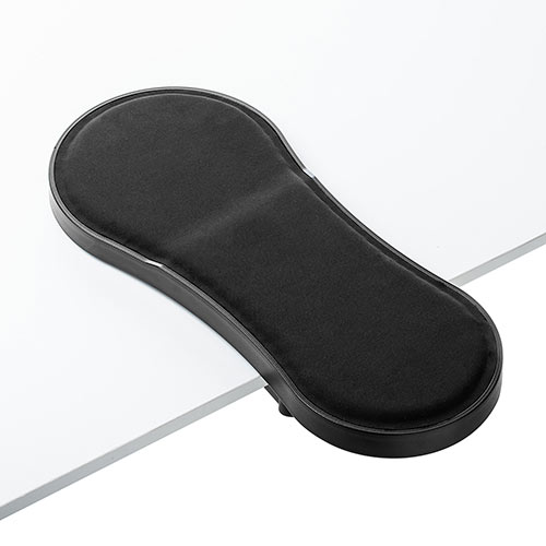 【アウトレット・中古・セール】マウステーブル（スライド式・パソコン・マウス・キーボード・肘置き・リストレスト・エルゴノミクス・クランプ取り付け・360度回転・ブラック）