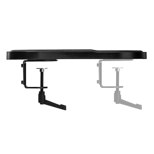 【アウトレット・中古・セール】マウステーブル（スライド式・パソコン・マウス・キーボード・肘置き・リストレスト・エルゴノミクス・クランプ取り付け・360度回転・ブラック）