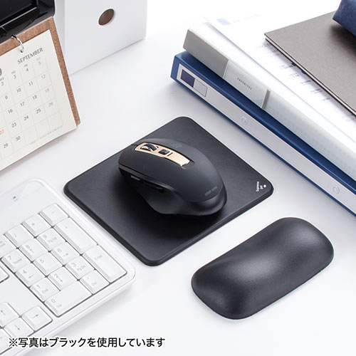 リストレスト付きマウスパッド(マウス用・手首・腱鞘炎防止・疲労軽減・クッション・ジェル・ブルー）