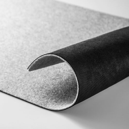 フェルトデスクマット（90×40cm・天然ゴム使用・布製マット・おしゃれ・傷汚れ防止・グレー）