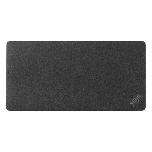 フェルトデスクマット（60×30cm・天然ゴム使用・布製マット・おしゃれ・傷汚れ防止・ブラック）