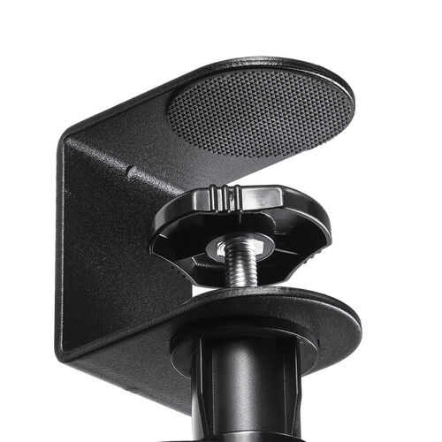 マウステーブル（360度回転・クランプ式・硬質プラスチック製・ブラック・リストレスト・ジェル）