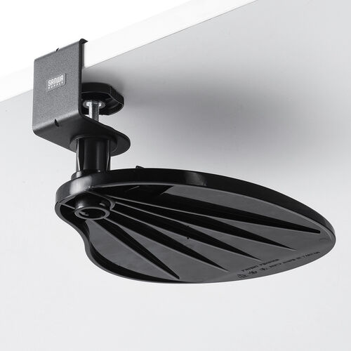 マウステーブル（360度回転・クランプ式・硬質プラスチック製・ブラック・リストレスト・ジェル）