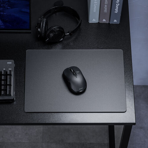 マウスパッド（ガラス・ゲーミング・強化ガラス・オフィス・厚さ3㎜・縦26cm・横35cm・9H・ブラック）