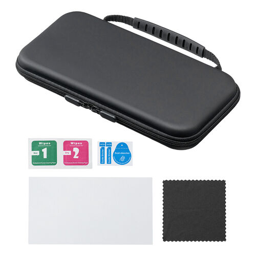 Nintendo Switch2 専用 セミハードケース（ゲームカード/microSDカード収納・ガラスフィルム・クリーニングクロス付き・ブラック）