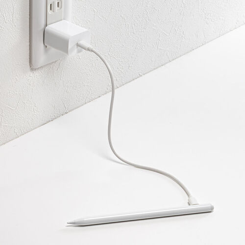 タッチペン（スタイラスペン・iPad専用・極細・充電式・パームリジェクション対応・傾き検知・USB・Type-C・Apple Pencil互換・2018年以降対応・ホワイト）