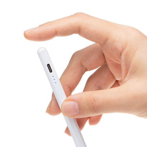 タッチペン（スタイラスペン・iPad専用・極細・充電式・パームリジェクション対応・傾き検知・USB・Type-C・Apple Pencil互換・2018年以降対応・ホワイト）