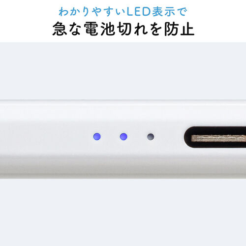 タッチペン（スタイラスペン・iPad専用・極細・充電式・パームリジェクション対応・傾き検知・USB・Type-C・Apple Pencil互換・2018年以降対応・ホワイト）