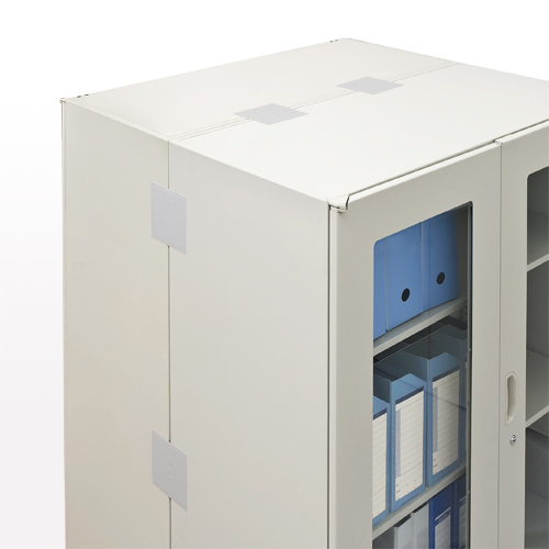 転倒防止連結固定シート（書庫・キャビネット・棚・ロッカー・家具・4枚入り） QL008