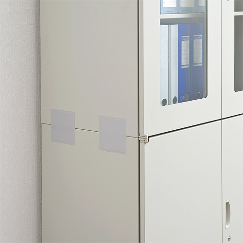 転倒防止連結固定シート（書庫・キャビネット・棚・ロッカー・家具・4枚入り） QL008