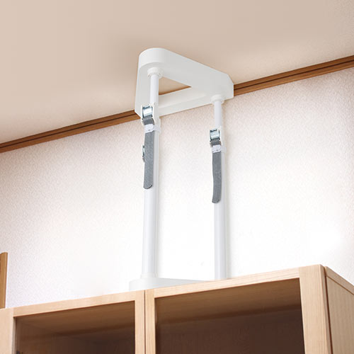 耐震突っ張り棒（面固定・可動範囲550～800mm・50㎝・対象重量物300kg・工具不要） QL016