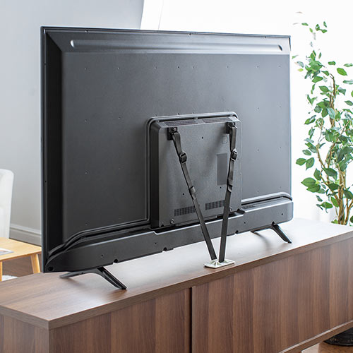 耐震ベルト（テレビ転倒防止ベルト・両面テープ取り付け・VESA・壁固定・65型まで・震度6強対応） QL017