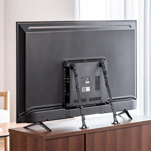 耐震ベルト（テレビ転倒防止ベルト・両面テープ取り付けタイプ・2か所取り付け・VESA・壁固定・65型まで・震度6強対応） QL019