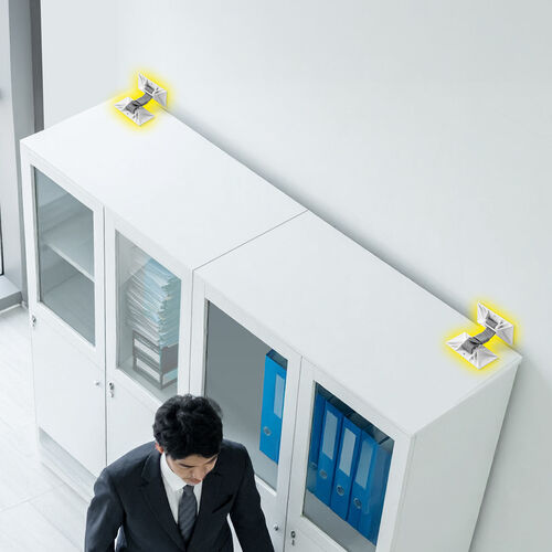 キャビネット固定ホルダー（地震対策・ロッカー固定・オフィス向け・業務用・震度6強・耐震試験済み・リンテック21製）