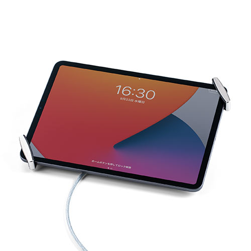 タブレット・iPadセキュリティワイヤー（10.5インチ/9.7インチiPad Pro・9.7インチiPad（2018/2017）・mini 4対応・汎用タイプ・7インチ～10インチ対応・シルバー）