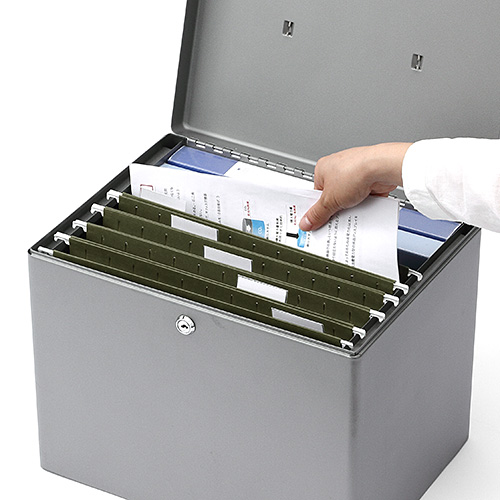 鍵付きファイルボックス（マイナンバー・セキュリティ対策・取手付き・A4ファイル収納可能・鍵付き・大型）