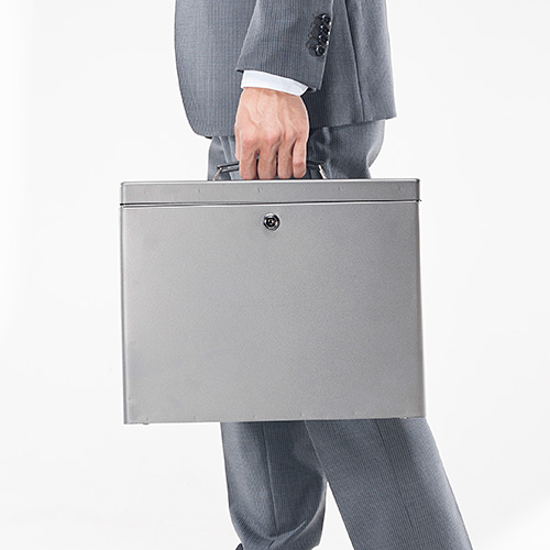 鍵付きファイルボックス（マイナンバー・セキュリティ対策・取手付き・A4ファイル収納可能・鍵付き・大型）