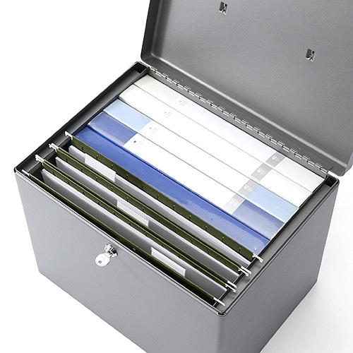 鍵付きファイルボックス（マイナンバー・セキュリティ対策・取手付き・A4ファイル収納可能・鍵付き・大型）