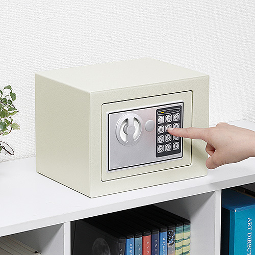 小型電子金庫(マイナンバー・セキュリティ―対策・家庭用・テンキー・鍵式・壁掛け対応・小型・5.2リットル）