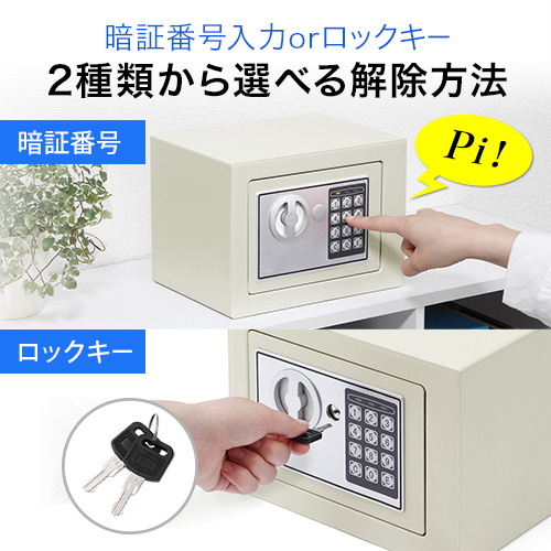 小型電子金庫(マイナンバー・セキュリティ―対策・家庭用・テンキー・鍵式・壁掛け対応・小型・5.2リットル）