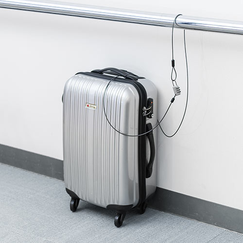 セキュリティワイヤー／バッグ／ダイヤル錠／一体型／盗難防止