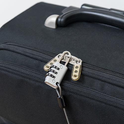 セキュリティワイヤー／バッグ／ダイヤル錠／一体型／盗難防止