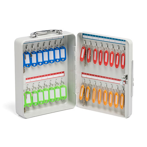 キーボックス／鍵付き／壁固定／32本収納／スチール製／防犯管理