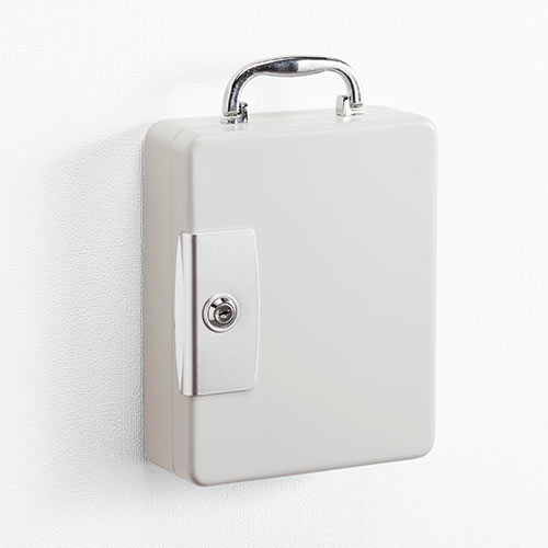 キーボックス／鍵付き／壁固定／32本収納／スチール製／防犯管理