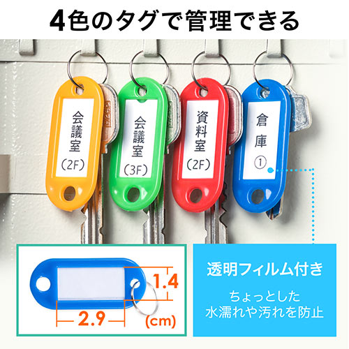 キーボックス（鍵収納ケース・カギ・48個収納・鍵付き・壁固定・タグ