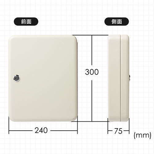 キーボックス（鍵収納ケース・カギ・93個収納・鍵付き・壁固定・タグ付き・キーキャビネット）
