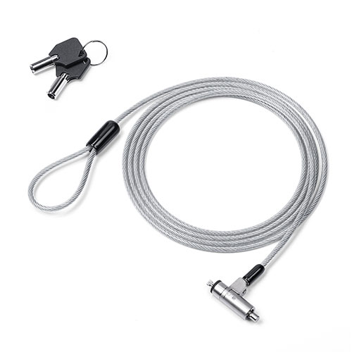 ノーブルロック対応セキュリティワイヤー（セキュリティワイヤー・Nobleロック・盗難防止・シリンダ錠・ワイヤー長2m）