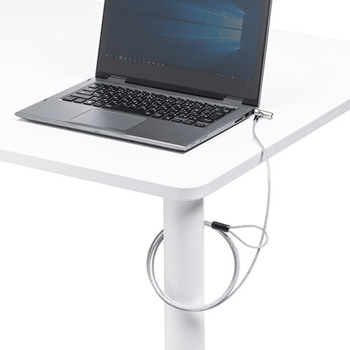 ノーブルロック対応セキュリティワイヤー（セキュリティワイヤー・Nobleロック・盗難防止・シリンダ錠・ワイヤー長2m）