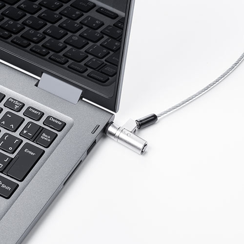 ノーブルロック対応セキュリティワイヤー（セキュリティワイヤー・Nobleロック・盗難防止・シリンダ錠・ワイヤー長2m）