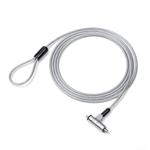 ノーブルロック対応セキュリティワイヤー（セキュリティワイヤー・Nobleロック・盗難防止・シリンダ錠・ワイヤー長2m）