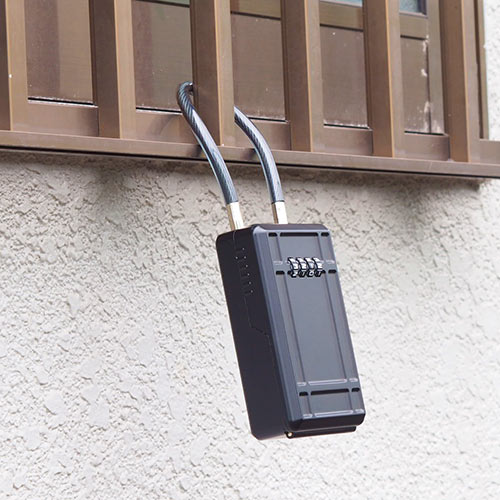 キーボックス（ダイヤル式・ワイヤー・セキュリティ・大型サイズ・玄関・おすすめ・ブラック） SL065BK サンワサプライ