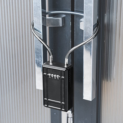 キーボックス（ダイヤル式・ワイヤー式・セキュリティ・大型サイズ・玄関・おすすめ・ブラック）SL066BK サンワサプライ