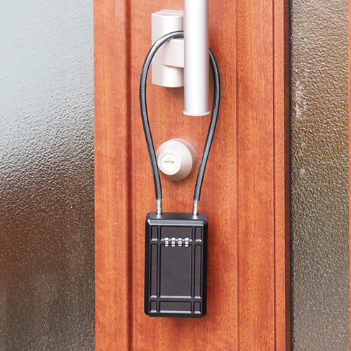 キーボックス（ダイヤル式・ワイヤー式・セキュリティ・大型サイズ・玄関・おすすめ・ブラック）SL066BK サンワサプライ